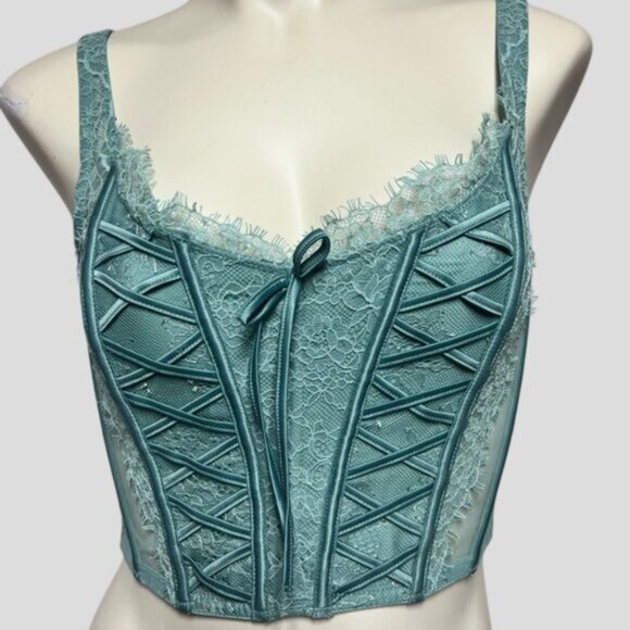 Victoria's Secret Dream Angels Sagebrush Green Corset Bustier - Picture 2 of 9